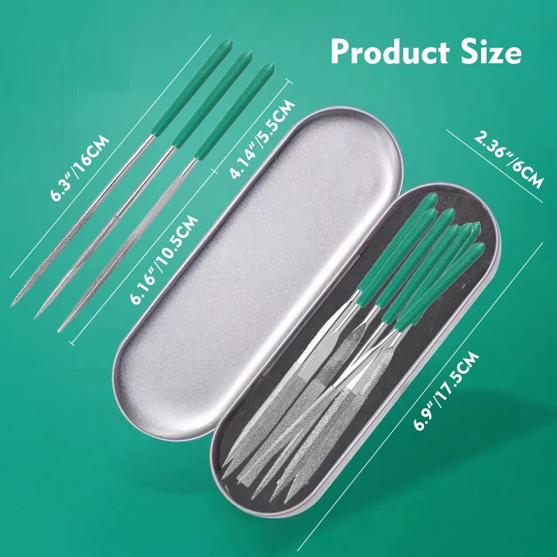 Millousong Hand File Set,Diamond Needle Files 6.3' /10 Shapes for