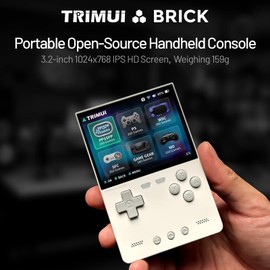 ZWXYVUT Trimui Brick Portable 64G Retro Video Games Consoles 3.2'' IPS Screen Handheld Game Players Emulator Linux System Allwinner Adult Game Gifts (White)