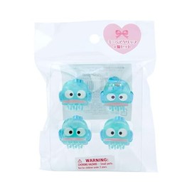 Sanrio 420964 Mini Hair Clips, Set of 4, Aurora, Hangyodon, Half Fish, HANGYODON Character