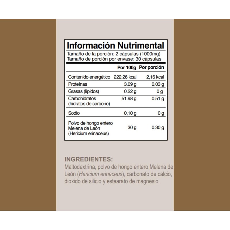 Pharmadan, Melena de León, Lions Mane, 60 cápsulas de 500