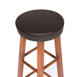 Shinnwa Bar Stool Covers Round, Waterproof Leather Bar Stool Cushions Round with Elastic and Foam Padded 13 Inch Brown