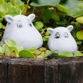 Storm's Gartenzaubereien Ceramic Hippos Floating Decoration for Mini Ponds & Indoor Lifelike Animal Figures Pond Decoration Garden Figure