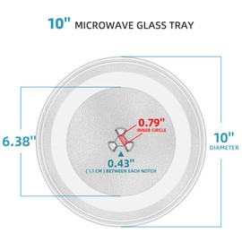 10" Microwave Turntables Replacement, Microwave Glass Plate Compatible with Whirlpool - The Exact Replacement Part of W11367904/ W10337247/ AP6892124/ W11335034/ WPW10337247 etc – Dishwasher Safe