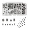 290 Pcs Cone Point Grub Screws Mixed, Assorted Stainless Steel
