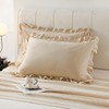 MOVE OVER Beige Ruffle Pillow Cases King Size Velvet Pillow