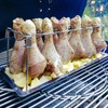 Chicken Leg Rack for Grill with Drip Tray - Easy