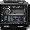 Men Rectangle Digital Sports Watch Night Light Rectangle Display Waterproof