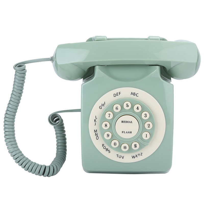 Antique European Vintag Landline Telephone Green High Definition Call Large