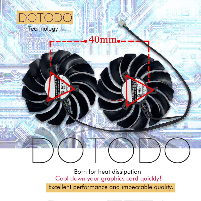 DOTODO 95mm PLD10010S12HH DC12V 0.40A Fan for MIS RX470 570