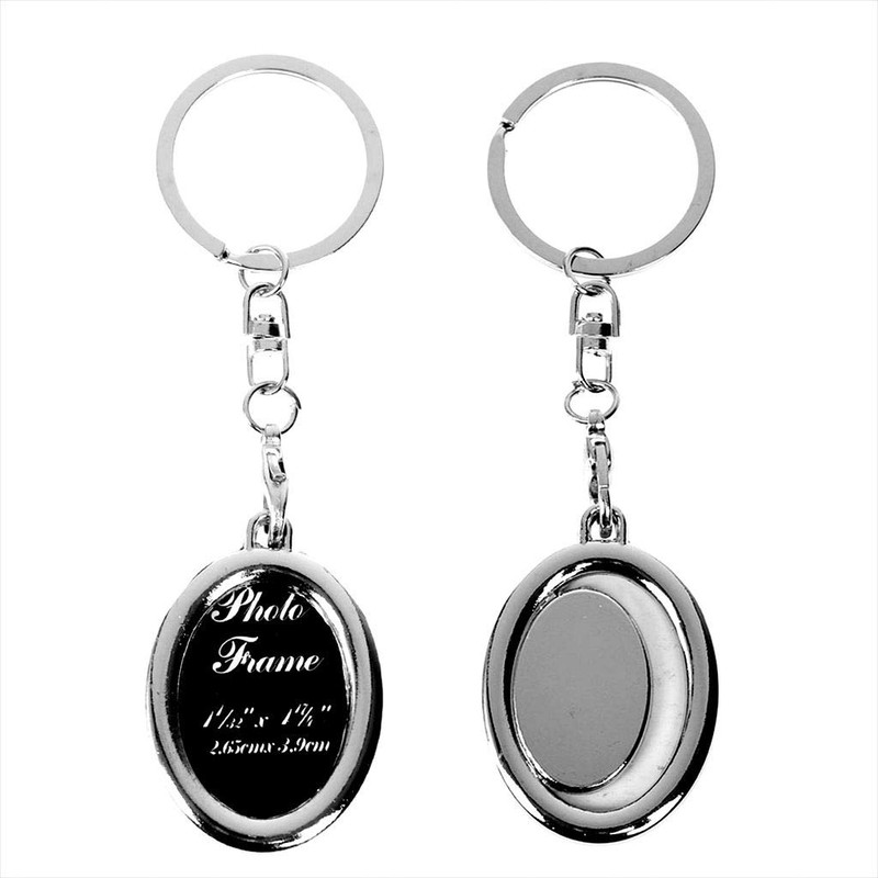 moonwood 7pcs Metal Photo Keychain Cover Photo Frame Locket Pendant