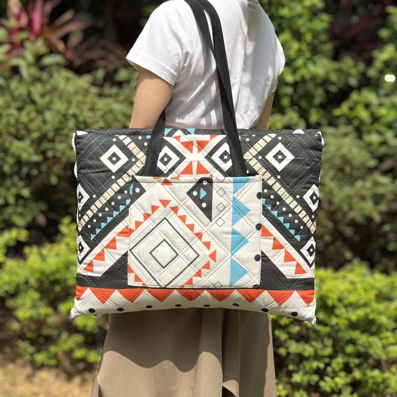 RLXROM Outdoor Packable Picnic Blanket with Zipper Folds into Tote