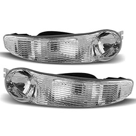 ACANII - For 2002-2006 GMC Sierra 1500 / Yukon Denali Model Chrome Housing Bumper Parking Lights Siganl Lamps Left+Right