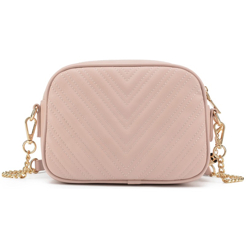 lola mae Quilted Crossbody Bag, Trendy Design Shoulder Purse, Blush