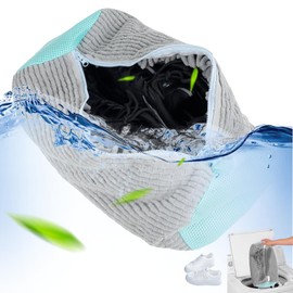 Shoes Wash Bag, Laundry Net Shoes, Shoe Wash Bag for Washing Machine, Laundry Bag Shoes with Zip, Shoe Wash Bag for Most Shoes (1 Piece, Grey)