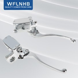 WFLNHB 25mm Motorcycle Handlebar Hydraulic Brake Clutch Master Cylinder Left Right Set Chrome Replacement for Yamaha Star 2002-2013