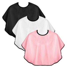 KALIONE 3 Pcs Makeup Capes for Clients Beauty Salon Bibs Shorty Smock for Clients Lightweight Comb-out Beard Apron Hair Dye Capes Hair Salon Shorty Cape for Makeup Artist