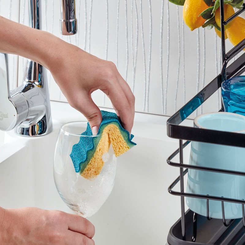 Spontex Fiber and Cellulose Abrasive Sponge, Yellow