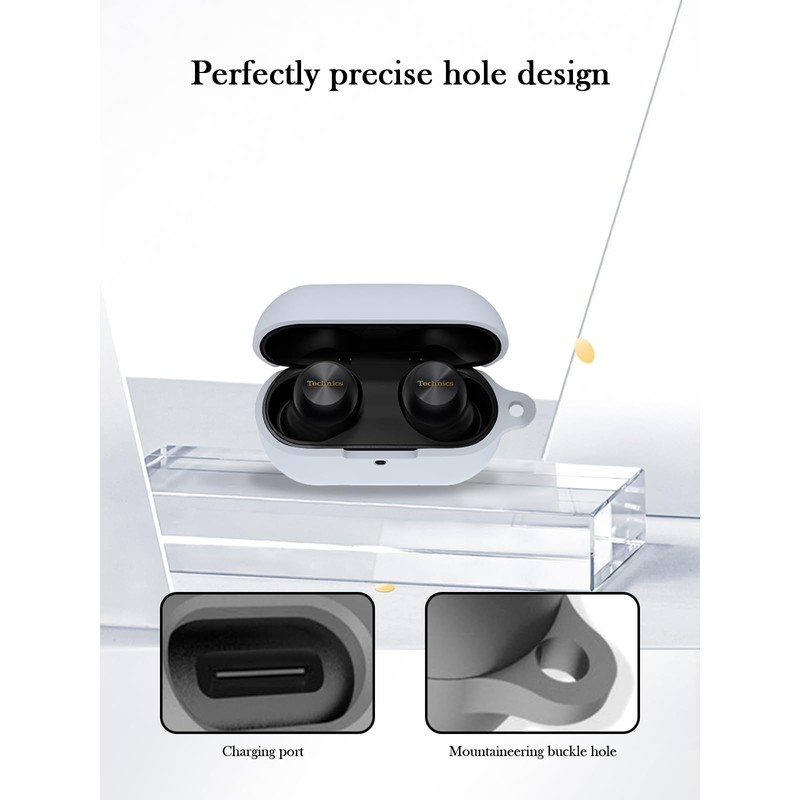 Case for Technics EAH-AZ100 Wireless Earbuds,Soft Protective,BOVUGAC Silicone Case Cover