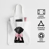 JINYO Dog Coquette Pink Bow Canvas Tote Bag for Women,
