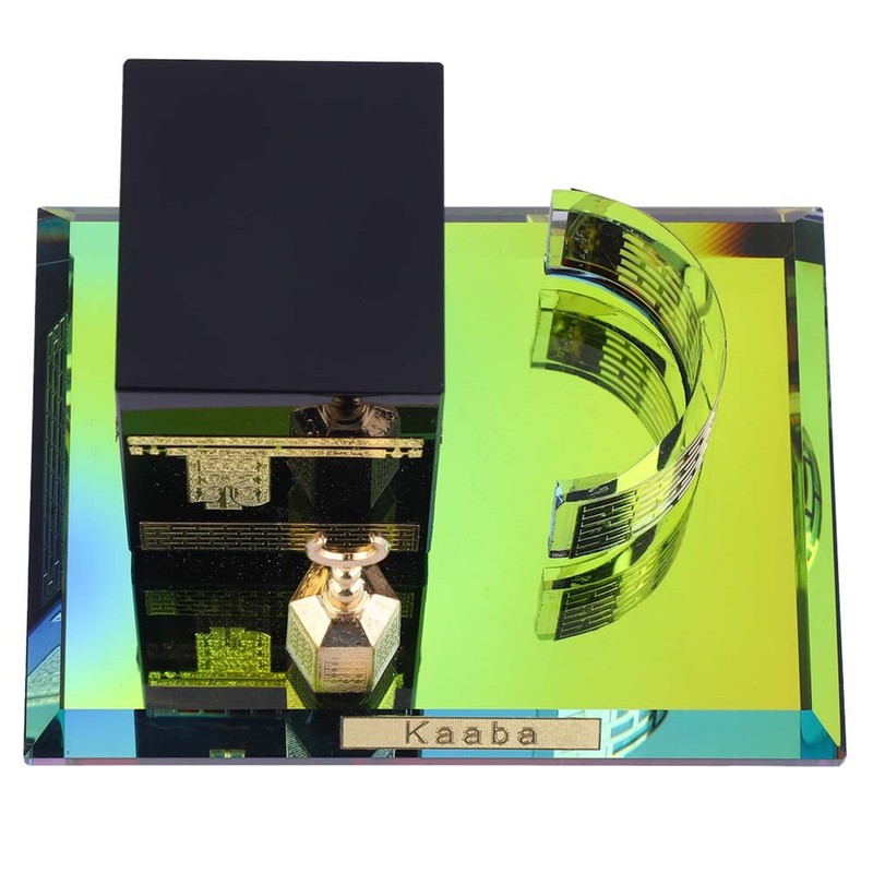 Muslim Crystal Gilded Kaaba Three Piece Model Islamic Building Handicrafts