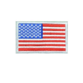 Shiseikokusai American Flag Patch, Flag Emblem, Embroidered Patch, 3.1 x 2.0 inches (8 x 5 cm), Embroidered Armband, Stars and Stripes, Survival Game Military Patch (meiguo-qi01-2mei)