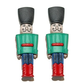 Green Christmas Nutcracker Stud Earrings (H361)