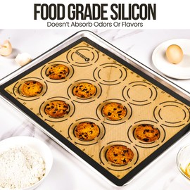 Generic Silicone Baking Mat Set of 6 - Non-Stick, Reusable, Heat Resistant, Gray Color - Perfect for Baking, Cooking, Rolling Dough, and Pastry - Easy to Clean, Durable Kitchen Mats, Multi Sizes