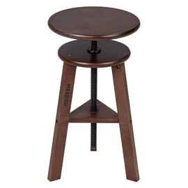 MEEDEN Walnut Drafting Stool with Solid Beech Wood, Height Adjustable Artist Stool, Studio Stool, Wood Bar Stool, Kitchen Stool, Office Stool, Perfect for Studio, Home Use, Bars