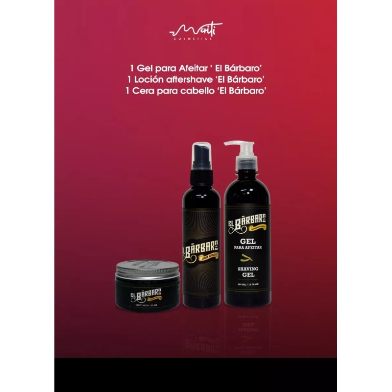 El Barbaro Kit Cera + Gel + Loción El Bárbaro