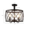 Dia15.57 Inch Trellis Cage Semi Flush Mount Ceiling Light -