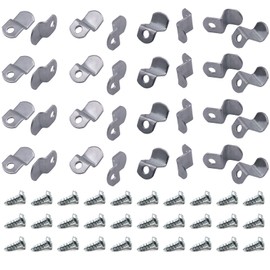 PASDUCHAS 40 PCS Picture Frame Clips, Z Offset Bracket to Hold in Canvas(0.1" 0.2" 0.42" 0.47"), Include Metal Screws