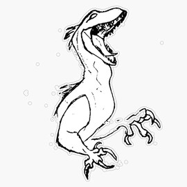 Black Dinosaur Sticker Decal Size 5"