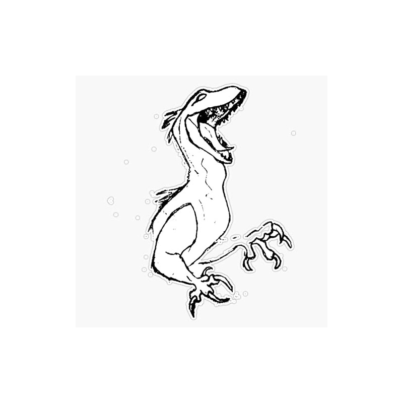 Black Dinosaur Sticker Decal Size 5"