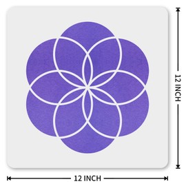 MAGJUCHE Seed of Life Sten cil 12 Inches, Reusable Geometry Stencil Stencil for Painting DIY Crafts Decor