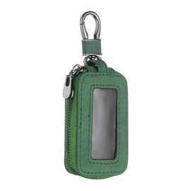 sourcing map Car Key Fob Cover Case Leather Universal Smart Car Key Holder with Key Ring & Keychain for Remote Key Fob, Green