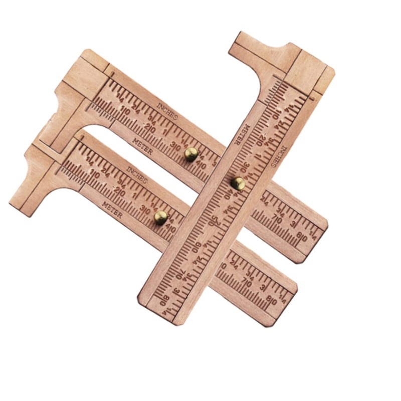 Baluue 3pcs 0-100mm Dual Scale Vernier Caliper Non-magnetic Mini Brass