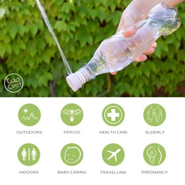 CuloClean Portable Bidet for Toilet, Travel, or Camping. Compatible with Any Plastic Bottle. Discreet, Sanitary or Travel Shower, Attachable Stopper, Backcountry Bidet Nozzle (1pcs Lilac)