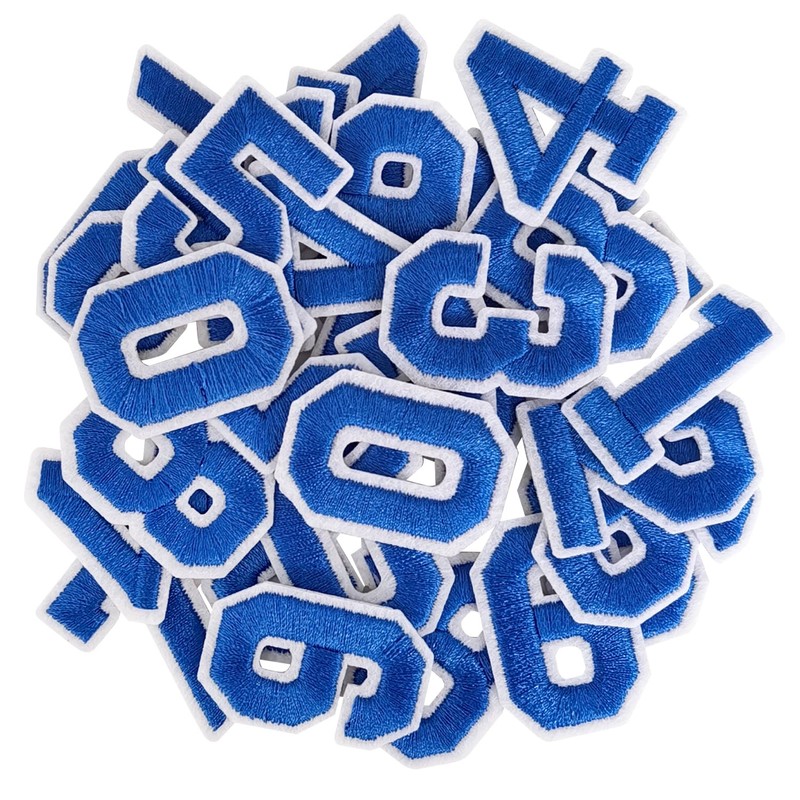 FR 30 Pcs Iron on Numbers Patches, Varsity Numbers 0-9