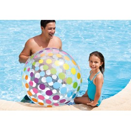 Intex Jumbo Inflatable Glossy Big Polka-Dot Colorful Giant Beach Ball (16 Pack)