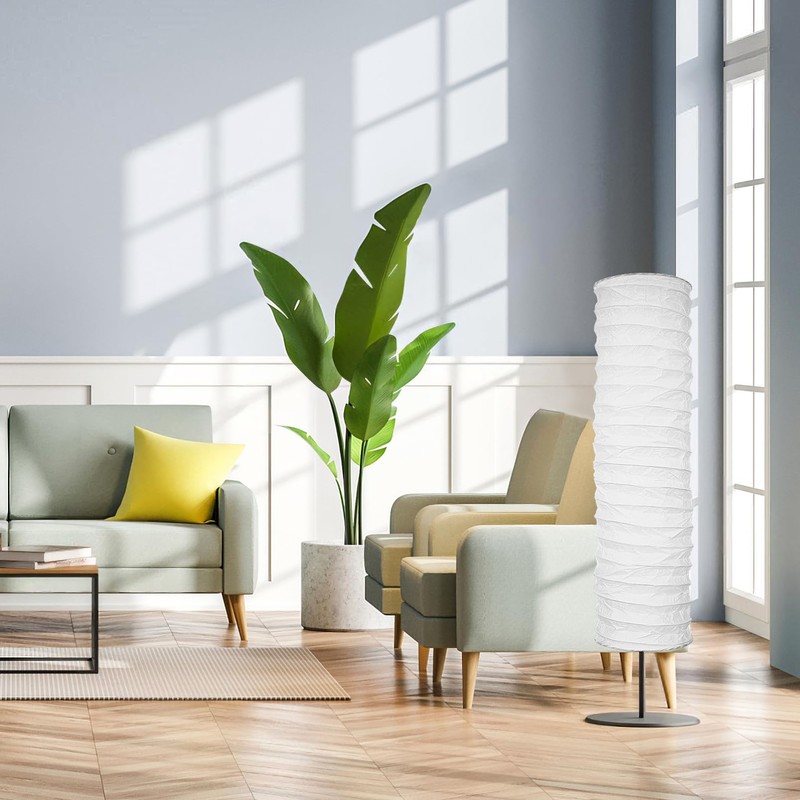 ULTECHNOVO Decorative Floor Lamp Shade Paper Lamp Shade Large White