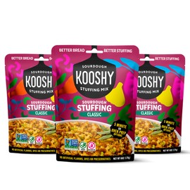 Kooshy Stuffing Mix | Sourdough Stuffing Mix | Vegan No Seed Oil Thanksgiving Dinner Side & Pantry Staple | Stove or Oven Prep (6 oz Bag | 3 Pack)