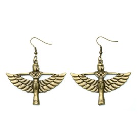 Miniblings Isis figure Egypt Egyptian goddess wings bronze - handmade fashion jewellery I earrings earrings bronze, Metal