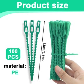 WUSJCOF 100x Pflanzbinder - Universalbinder - Blumenbinder - Allzweckbinder - Pflanzen stabilisieren - Sträucher binden - Baumbefestigung - Drehbinder (13cm) (Grün)