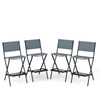 COSTWAY Outdoor Patio Bar Chair Set of 4, Folding Bar