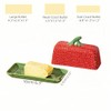 HAN SHENG Ceramic Butter Dish with Lid Countertop Strawberry Butter