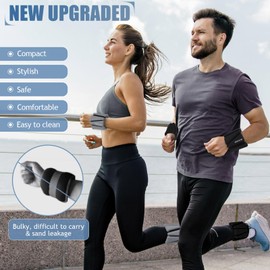 BECOJADDE Ankle Weights Set of 2 (2 lb Each) Adjustable Wrist Weights for Women Men Wearable Arm Leg Weight for Pilates, Running, Walking, Workout, Yoga, Dark Grey