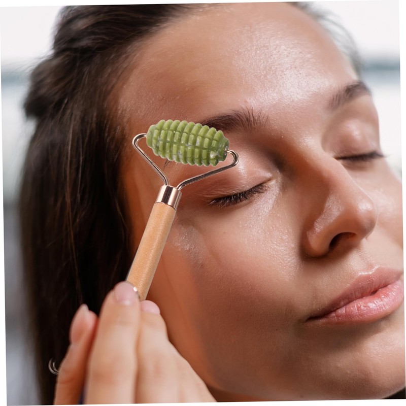 Mikinona Jade Roller Set Dual Head Facial Massage Tool Rose