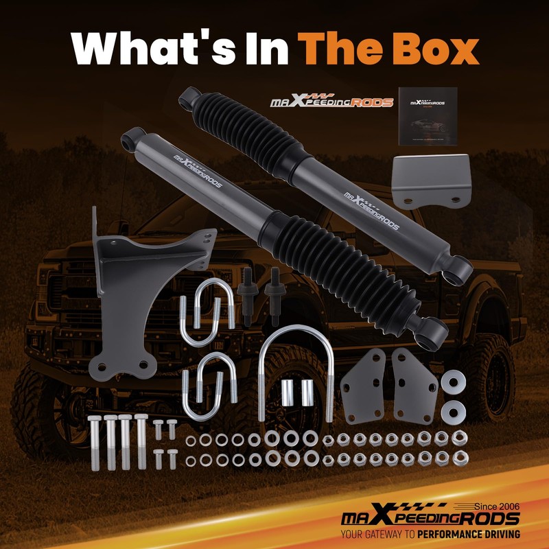 maXpeedingrods Dual Steering Stabilizer for 2-8" Lift F-250 F-350 4WD