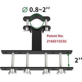 Foozet Patio Umbrella Holder - Heavy Duty Outdoor Deck Shade Balcony Umbrella Stand Attaches to Railing Maximizing Patio Space, Bench Deck Umbrella Mount Fixed Clip Umbrella Clamp，2 Pack