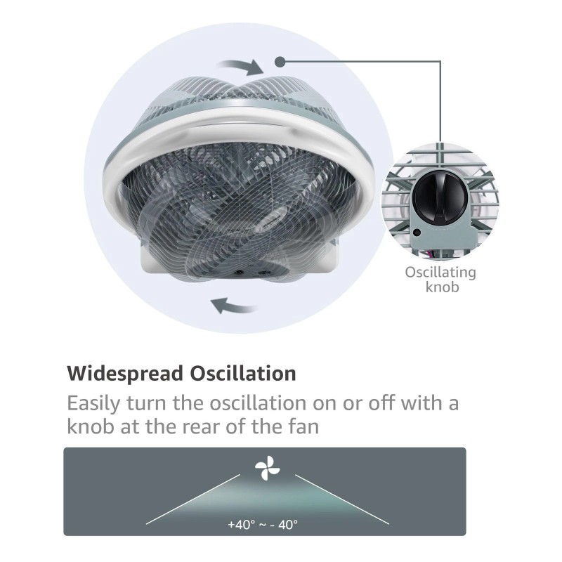 Ludger 12" Rechargeable Fan AC/DC 110-240 Volts USB 5V LED